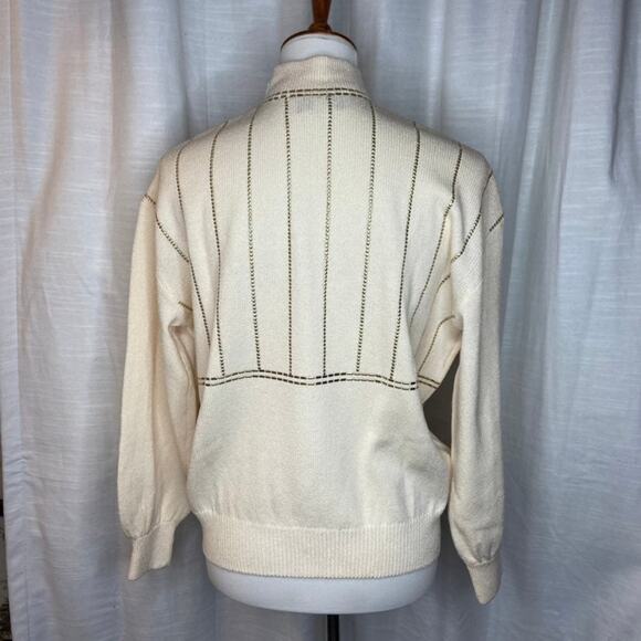 Vintage St. John by Marie Gray Cream Embellished Sweater (S) - Picture 5 of 7